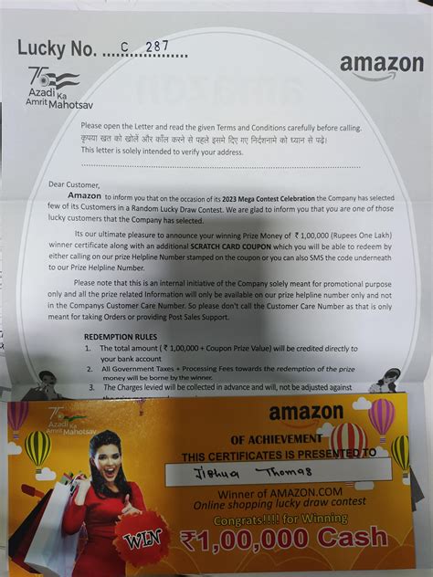 amazon online lucky draw|Amazon online shopping lucky draw contest .is this real or fake .